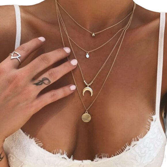 Vintage Multilayer Gold Necklace - Picture 1 of 6